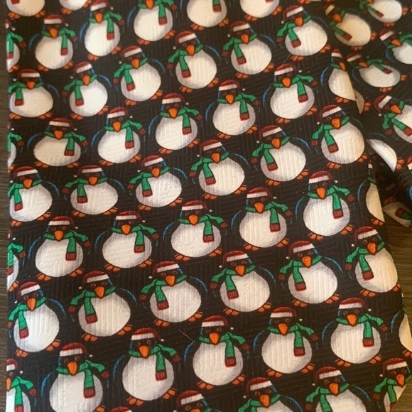 Penguins in Winter Scarves Holiday Christmas Tie - Picture 3 of 4